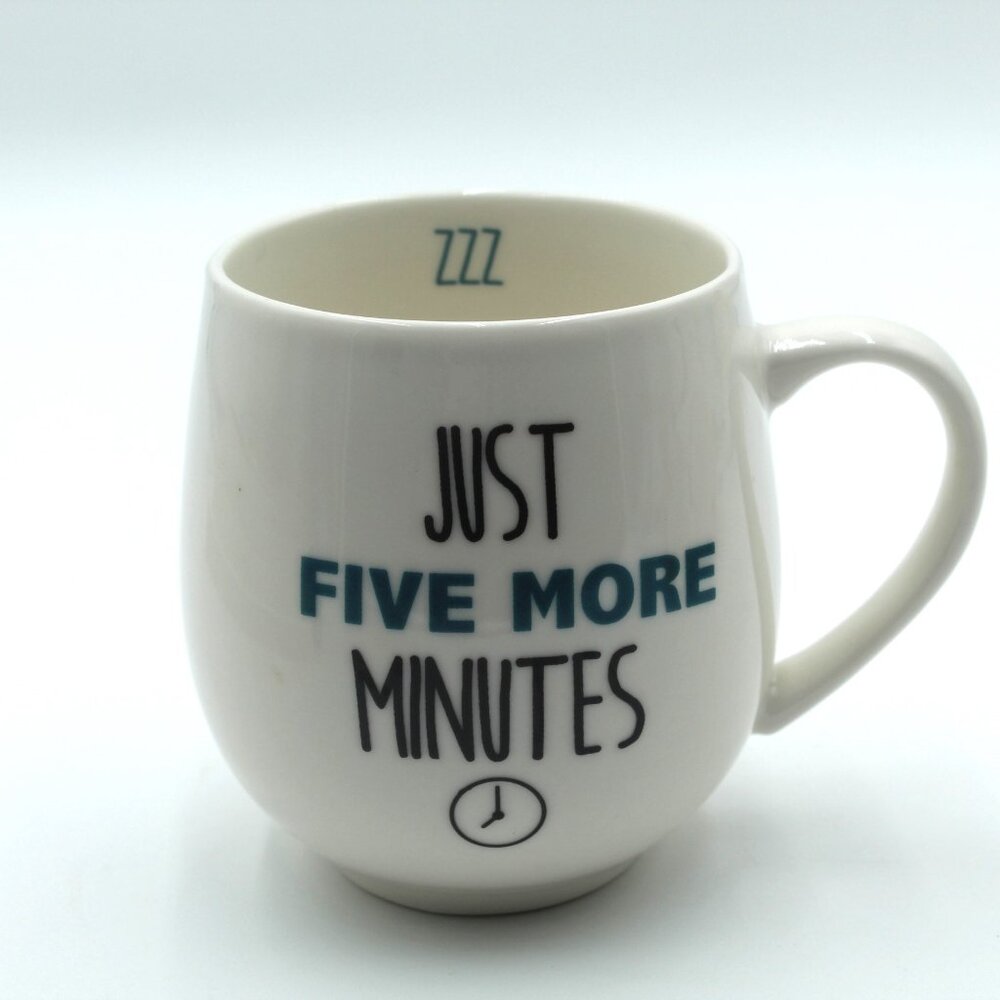 Pfaltzgraff 18oz. ZZZ JUST FIVE MORE MINUTES Coffee Tea Cup Mug Sleep Humor